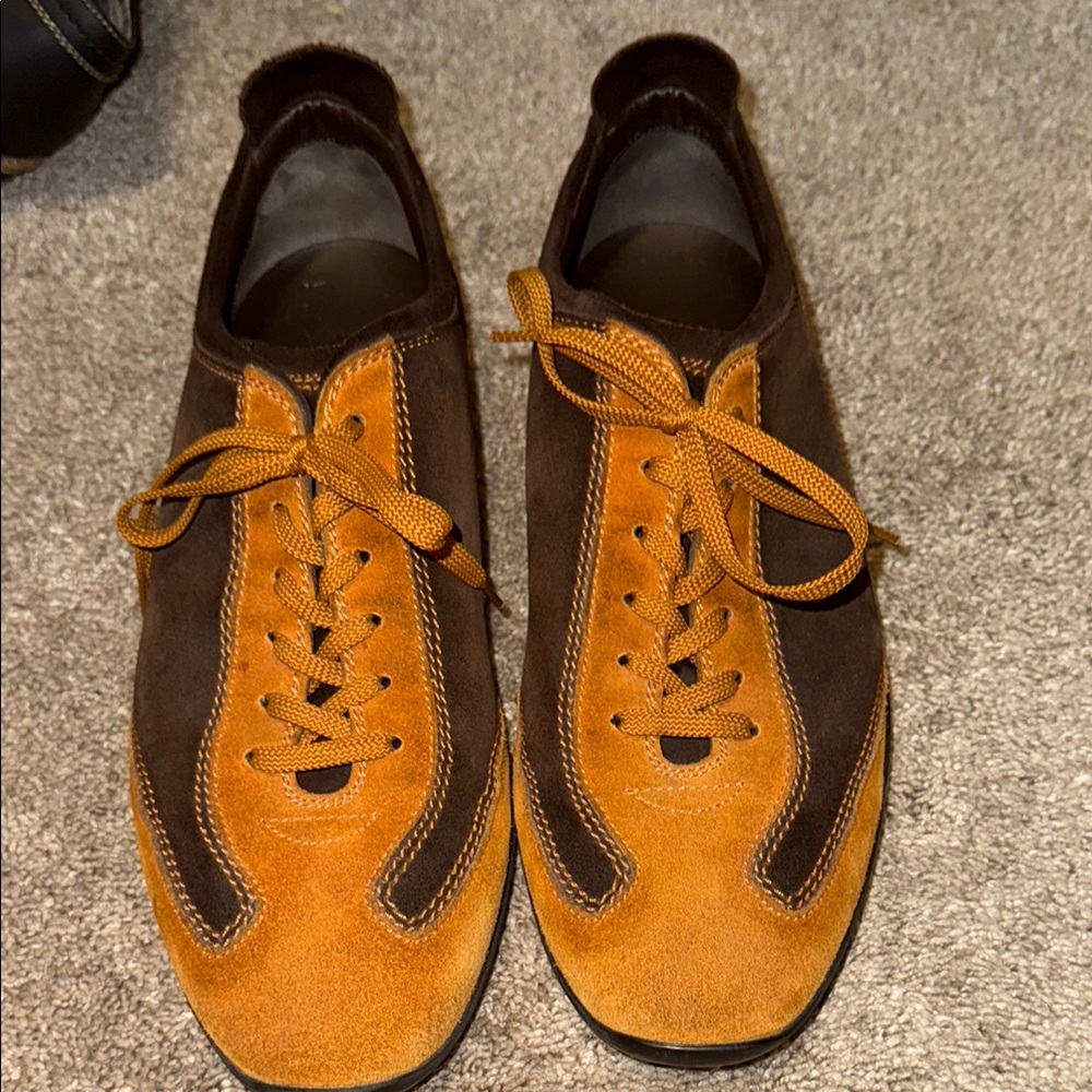 Tod's Brown and Orange Retro Sneakers